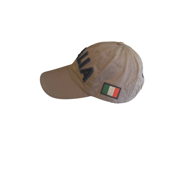 Italia Baseball Cap With Embroidered Flags & Stars Beige Adjustable Green Park 1 - Picture 2 of 6